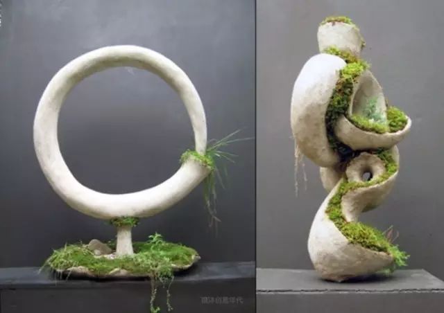 超有創意，是雕塑還是花盆？