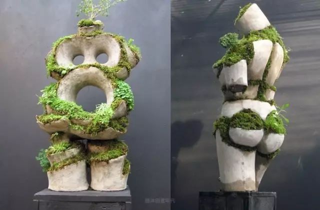 超有創意，是雕塑還是花盆？