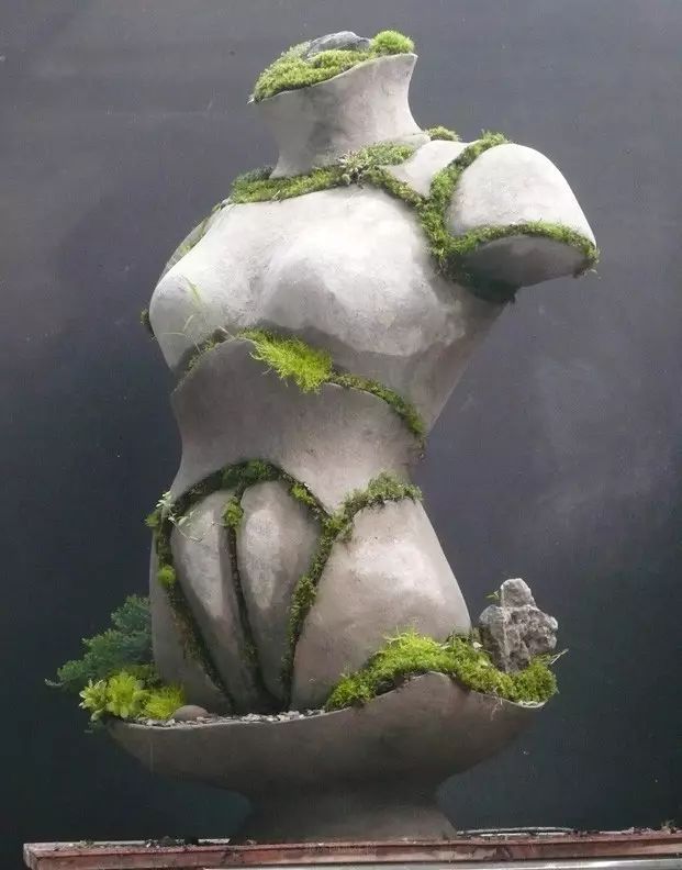 超有創意，是雕塑還是花盆？